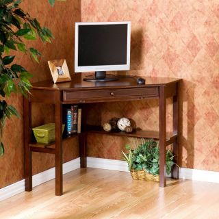 Southern Enterprises Espresso Corner Desk Dark Brown   HO6644