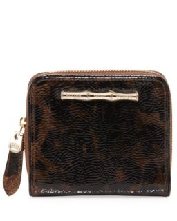 Patent Leather Zip Wallet, Cheetah