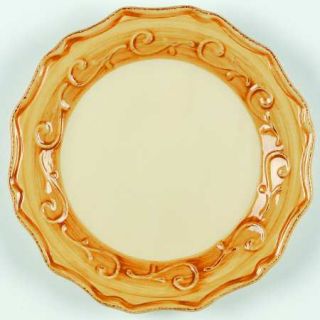 Pier 1 Gemma Baroque Honey Salad Plate, Fine China Dinnerware   Honey Rim,Emboss