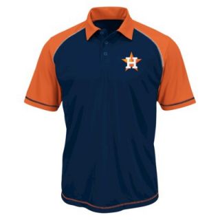 MLB Mens Houston Astros Synthetic Polo T Shirt   Navy/Orange (M)
