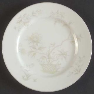 Diamond Craft Trousseau Bread & Butter Plate, Fine China Dinnerware   Green/Yell
