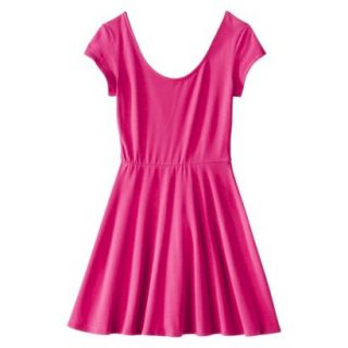 Mossimo Supply Co. Juniors Short Sleeve Fit & Flare Dress   Vivid Pink XS(1)