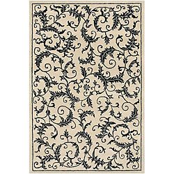 Hand tufted Mandara Cream Wool Rug (5 X 76) (IvoryPattern: FloralMeasures 0.75 inch thickTip: We recommend the use of a non skid pad to keep the rug in place on smooth surfaces.All rug sizes are approximate. Due to the difference of monitor colors, some r