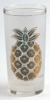 Culver Cuv47 12 Oz Flat Tumbler   Gold Pineapple On Frosted Background