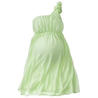 Merona Maternity One Shoulder Rosette Dress   Green M