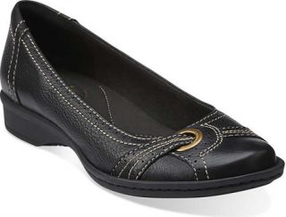 Womens Clarks Recent Panther   Black Leather Casual Shoes