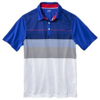 C9 by Champion Mens Advanced Striped Golf Polo Shirt   Athens Blue S