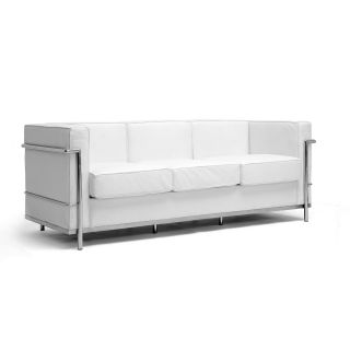 Mason White Leather Sofa
