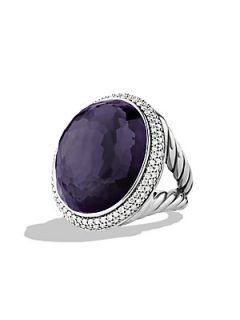 David Yurman Hematite Doublet, Diamond & Sterling Silver Ring   Silver Purple