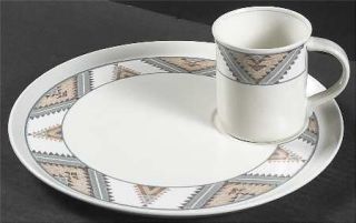 Mikasa Santa Fe Snack Plate and Mug Set, Fine China Dinnerware   Intaglio Line,