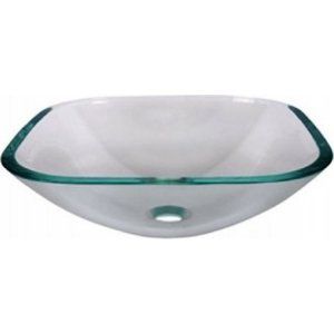 Aquabrass AB CC153 Crystal Clear Glass Square Crystal Clear Tempered Glass Basin