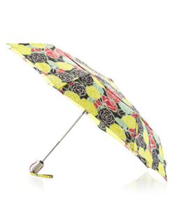 Rose Print Umbrella, Sila Yellow/Red/Black