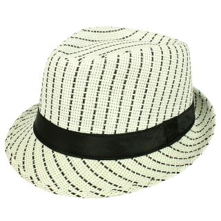Faddism Mens Woven Fedora Hat (65 percent polyester/35 percent cottonClick here to view our hat sizing guide)