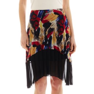 Mng By Mango Colorblock Pleated Skirt, Black