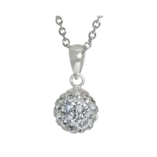 Bridge Jewelry Sterling Silver Plated Crystal Ball Pendant