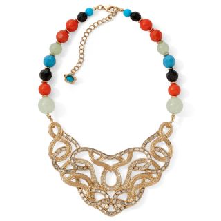 MIXIT Gold Tone Casted Bib Necklace