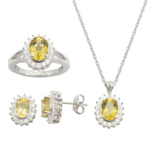Genuine Citrine & Lab Created White Sapphire 3 pc. Jewelry Set, Womens