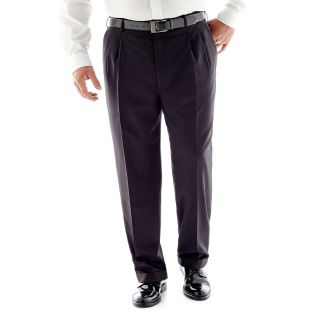 Stafford Travel Pleated Suit Pants  Big and Tall, Dk Charcoal, Mens