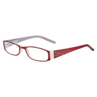 ICU Crystal Rectangle Rhinestone Reading Glasses With Sparkle Case   +2.0