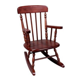 Kids Rocking Chair: Kids Spindle Rocking Chair   Red Brown (Cherry)