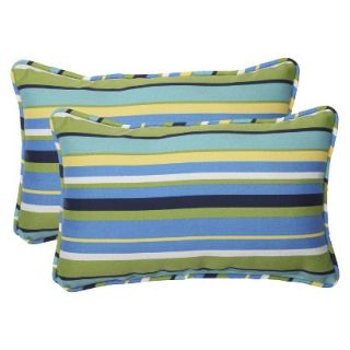 Outdoor 2 Piece Rectangular Throw Pillow Set   Topanga Stripe