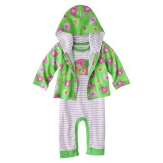 Gerber Onesies Newborn Girls Elephant Coverall and Jacket Set   Green/Pink NB