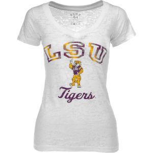 LSU Tigers Blue 84 NCAA Girls Arched Marble Burnout T Shirt