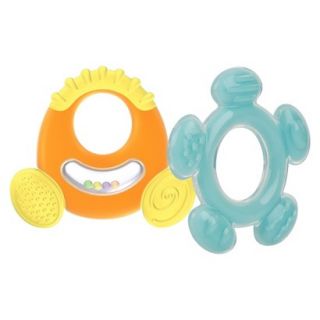 Nuby Softees Hard and Soft Teether Set   Neutral (2 pack)