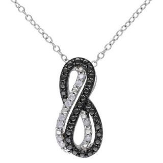 1/10 CT.T.W. Diamond Double Infinity Sterling Silver Pendant Necklace  
