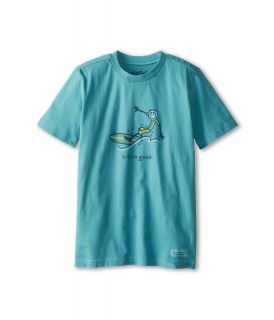 Life is good Kids Crusher Surf Wave Tee Boys T Shirt (Blue)