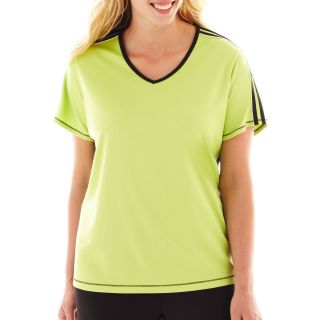 Made For Life Short Sleeve Mesh Tee   Plus, Grn Melon W/blk, Womens