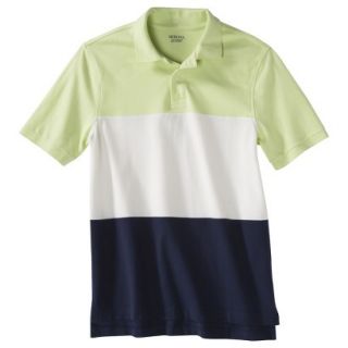 Mens Classic Fit Colorblock Polo Shirt Navy white yellow M