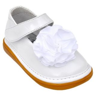 Little Girls Wee Squeak Peony Shoe   White 8