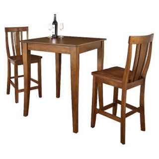 Dining Table Set Crosley Cabriole Leg Pub Table Set   Red Brown (Cherry) (Set