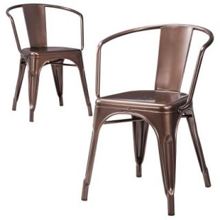 Dining Chair: Carlisle Metal Dining Chair Copper   Set of 2