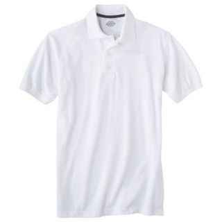 Dickies Young Mens School Uniform Short Sleeve Pique Polo   White 4XL