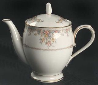 Noritake Gallery Teapot & Lid, Fine China Dinnerware   Ivory,Multicolor Floral R
