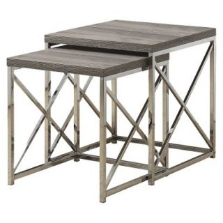 Accent Table: Monarch Specialties Nesting Table 2 Piece Set   Dark Taupe