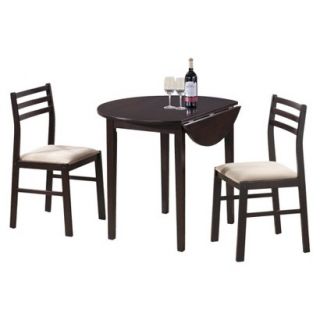 Dining Table Set: Monarch Specialties Drop leaf Dining Table Set   Cappuccino