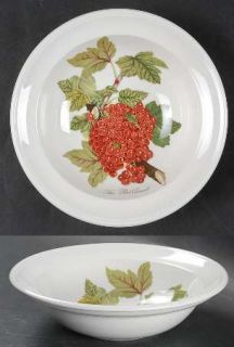 Portmeirion Pomona Rim Cereal Bowl, Fine China Dinnerware   Fruit And Flowers,Wh