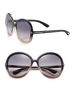 Tom Ford Eyewear Candice Oversized Round Acetate Sunglasses   Grey