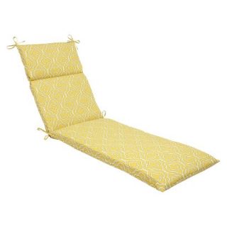 Outdoor Chaise Lounge Cushion   Yellow/White Starlet