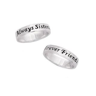 Sterling Silver Always Sisters Forever Friends Ring   8