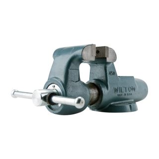 Wilton Serrated Machinist Bench Vise   4 Inch Jaw Width, Stationary Base, Model