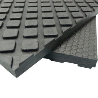 Rubber cal Maxx tuff Floor Protection Mats   1/2 Thick Rubber Matting   Available In 3 Sizes  black