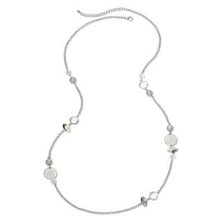 Bead & Filigree Disc Necklace, Gray