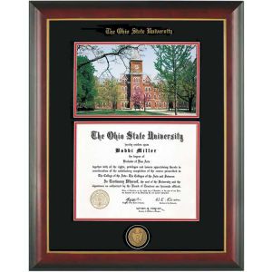 Ohio State Buckeyes Diploma Frame Mahogany With Gold Lip Photo