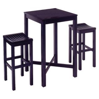 Bar Height Table Set Home Styles Bar Table with 2 Stools   Black