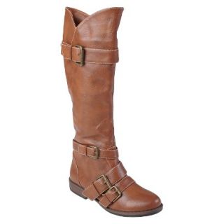 Womens Journee Collection Round Toe Buckle Detail Boots Chestnut  7