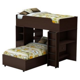 Kids Bed: South Shore Logik Storage Bunk Kids Bed   Dark Brown (Espresso)
